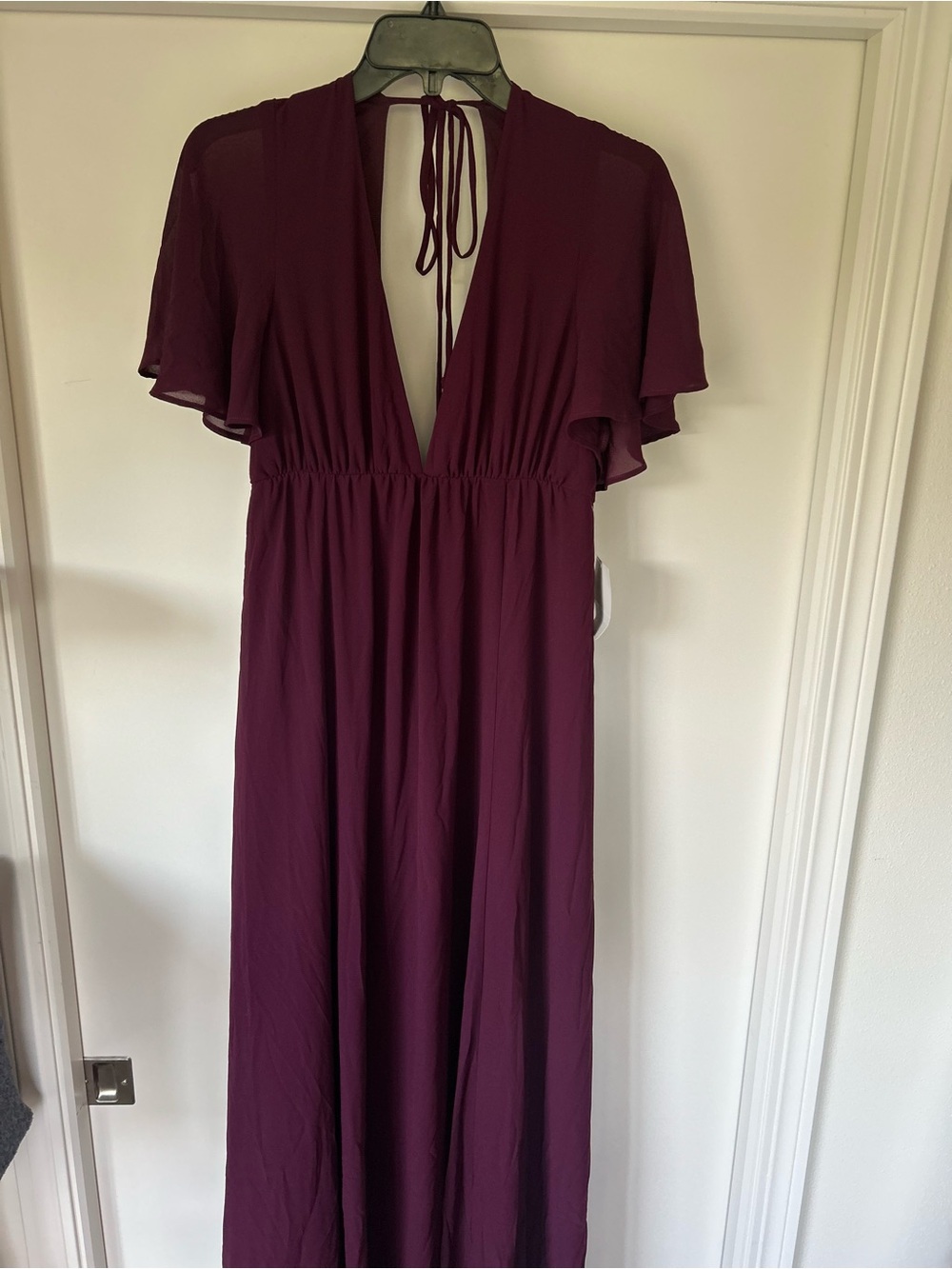 Show Me Your MuMu Plum Maxi Dress with Flutter Sleeves